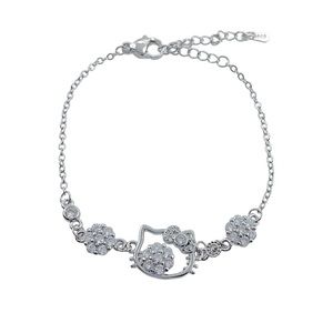 Hello Kitty bracelet in silver with Crystals.